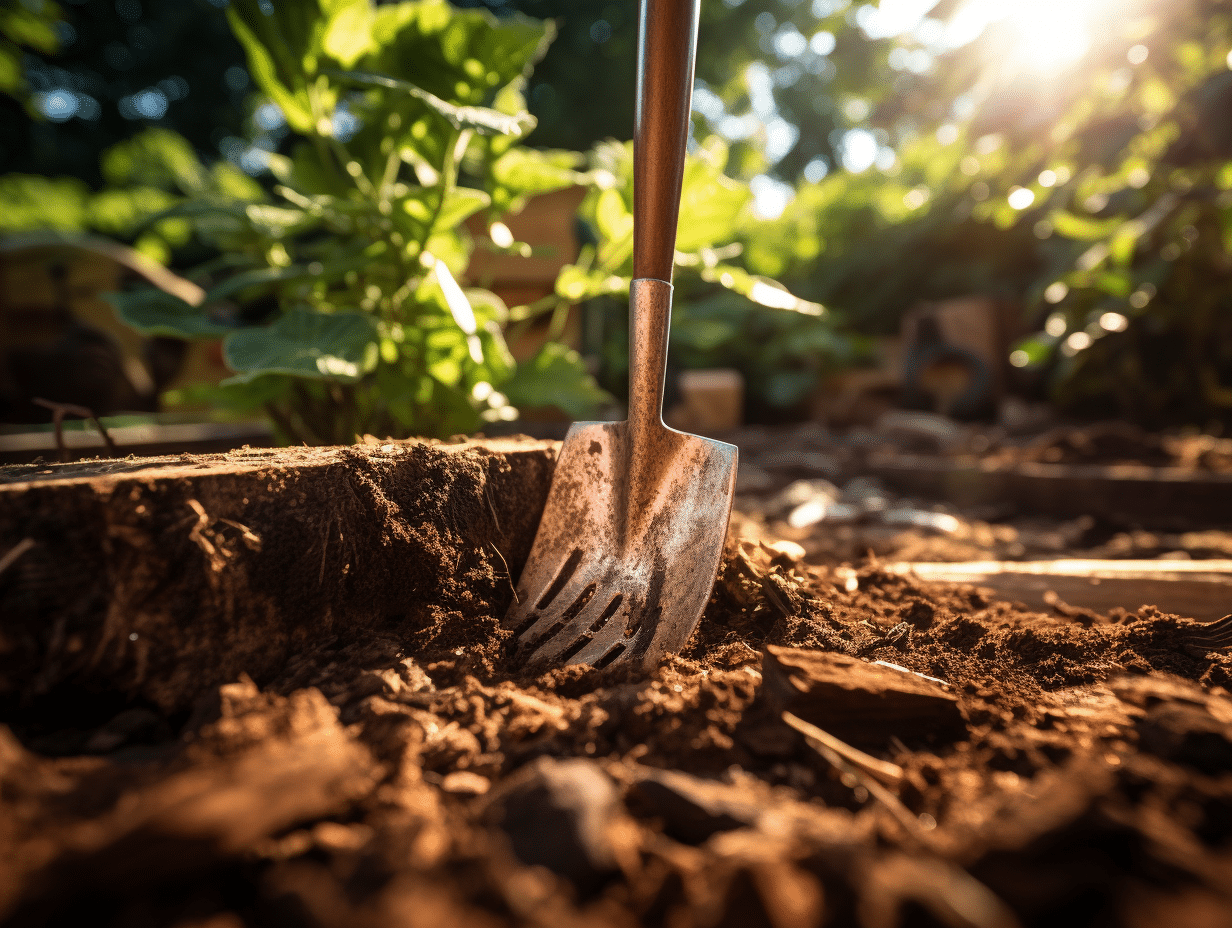 Piquets de schiste installés dans un jardin bien aménagé
