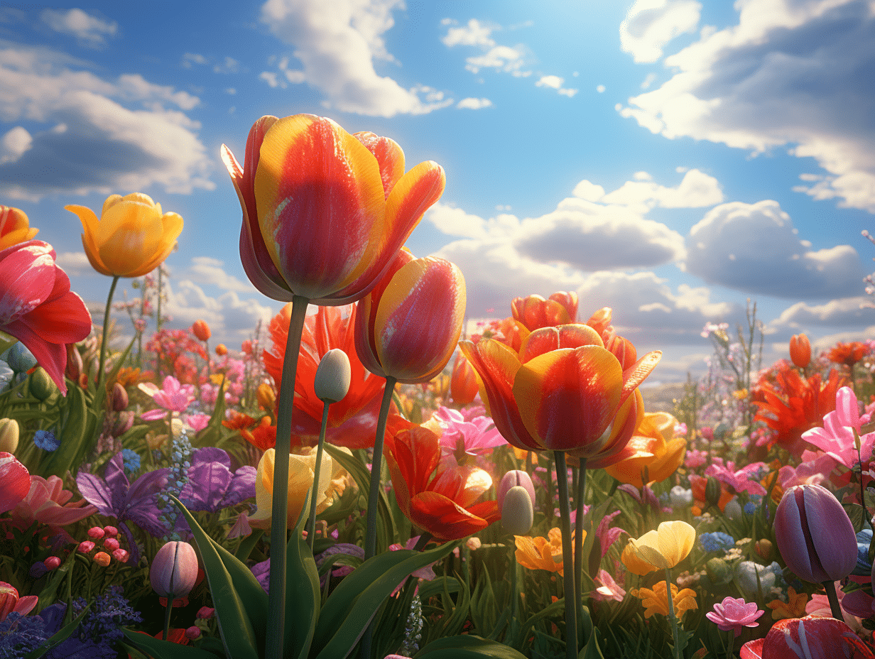 Tulipe colorée symbolisant la beauté et l'histoire culturelle riche