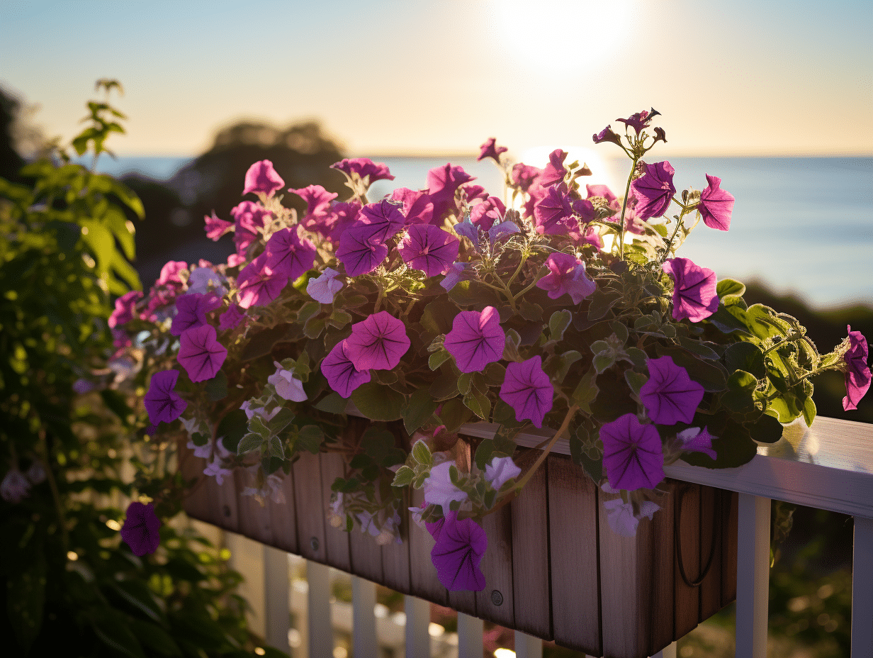 Plantes vivaces retombantes dans une jardinière colorée