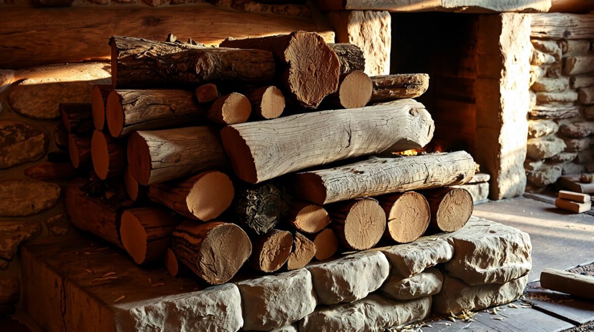 Bûches de bois de chauffage prêtes à l'utilisation dans le Tarn