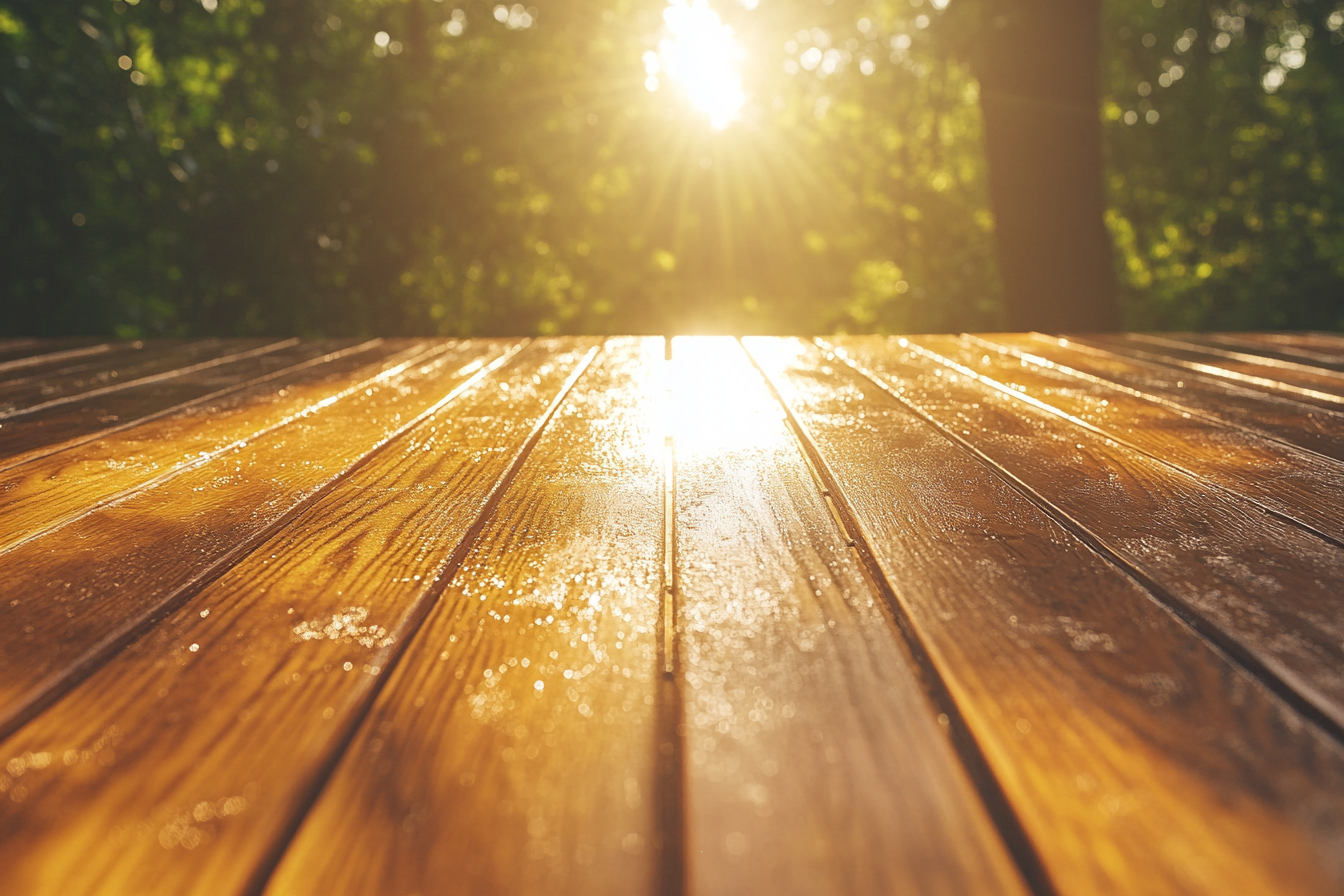 Terrasse en bois bien entretenue avec saturateur pour une durabilité optimale