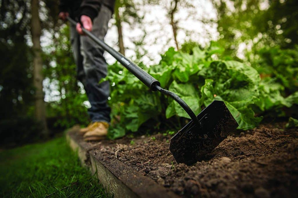 Binette en action dans un jardin pour entretenir le sol