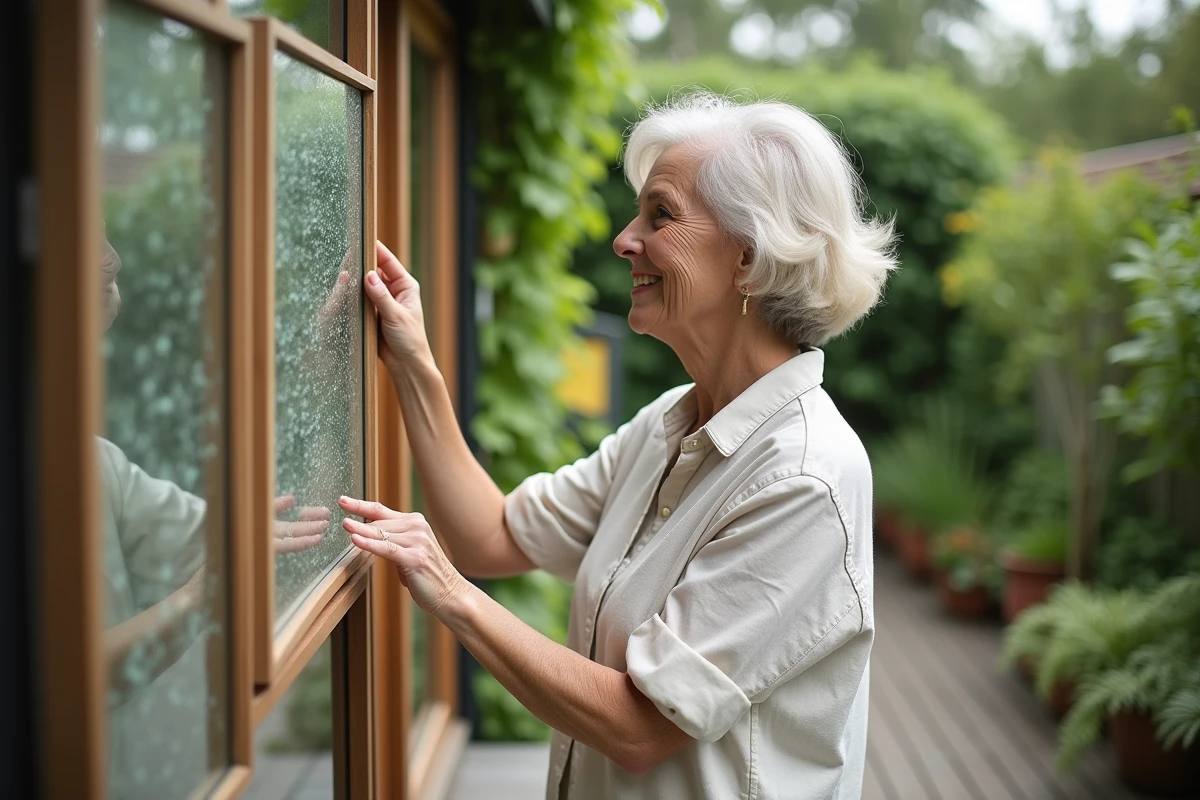 Dalle de sol en verre dans un jardin aménagé