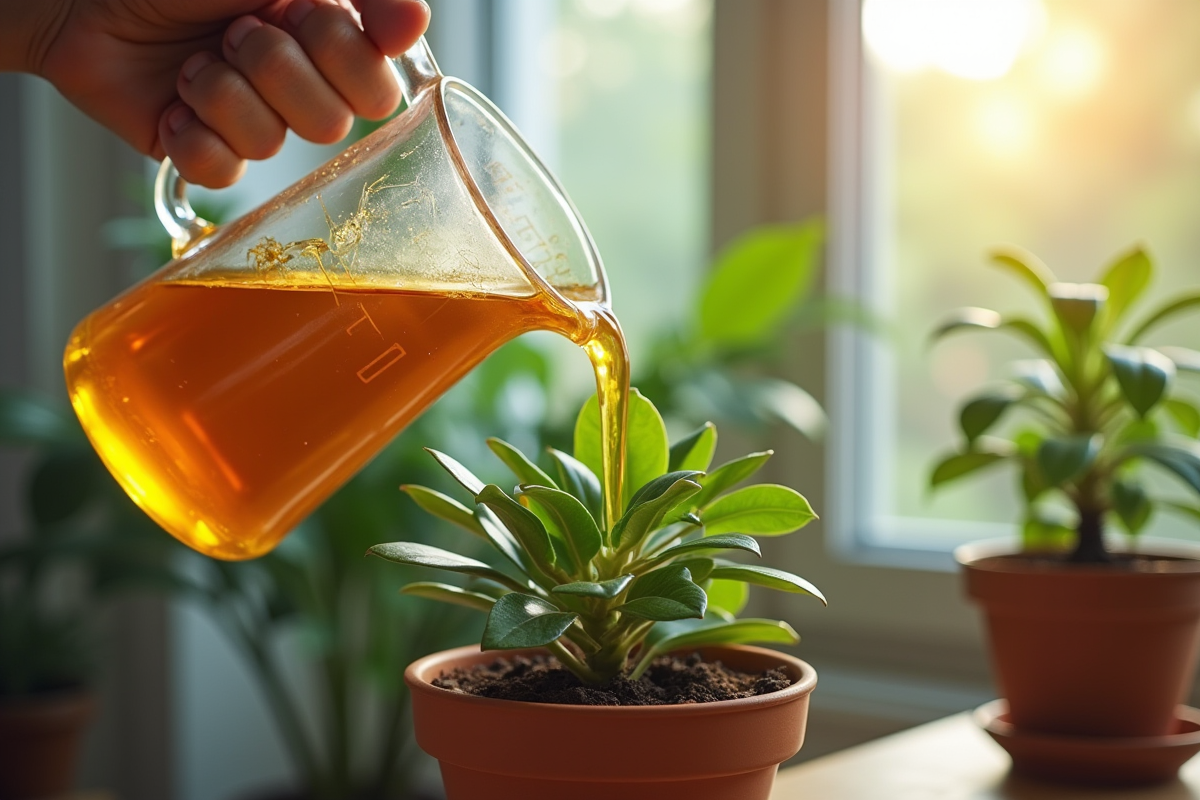 Eau de curcuma pour renforcer la santé des plantes naturelles