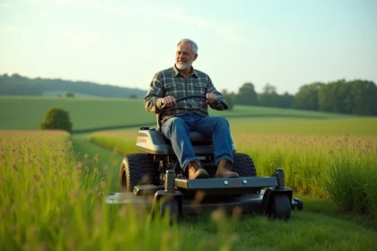 Tondeuse adaptée pour entretenir de grandes superficies de terrain