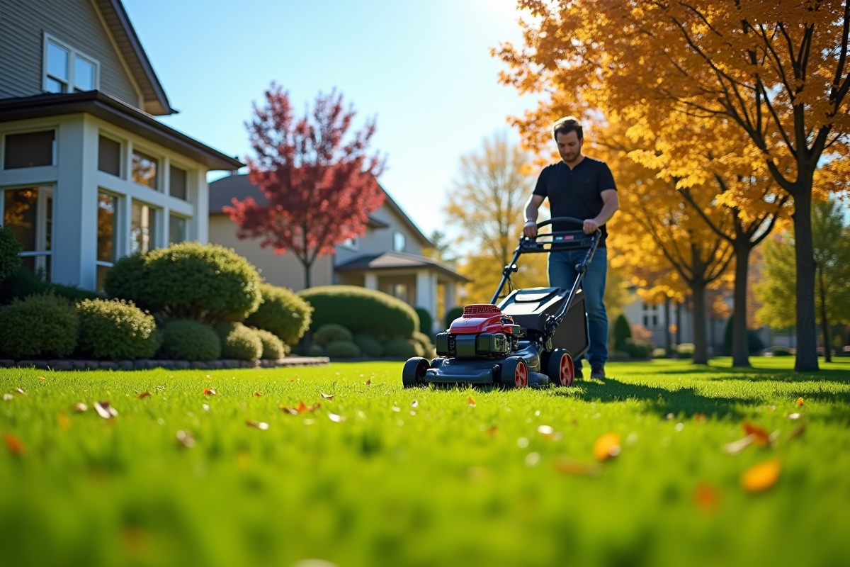 Tonte de pelouse avant l'hiver pour une meilleure santé du jardin