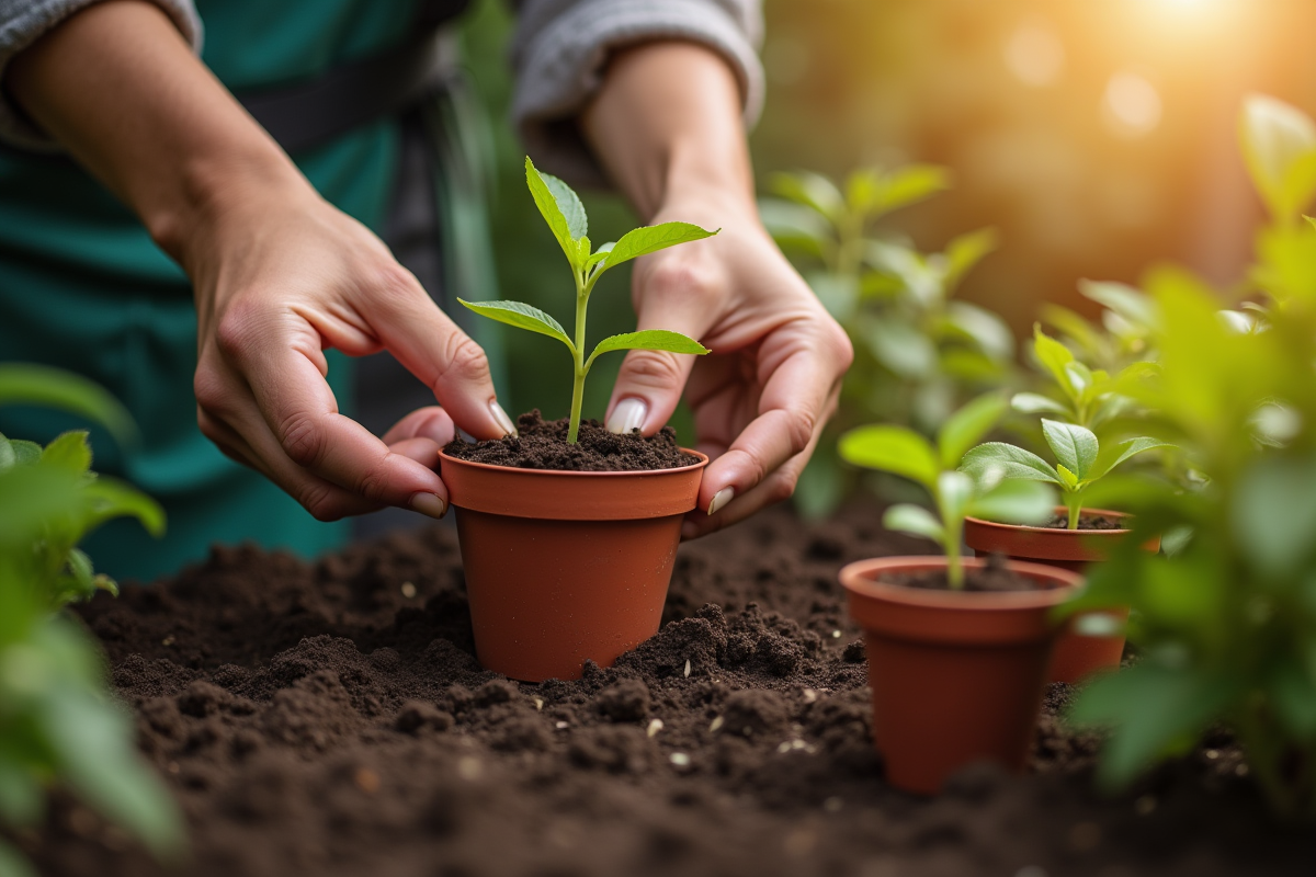 Graines prêtes pour la stratification à froid dans un jardin potager
