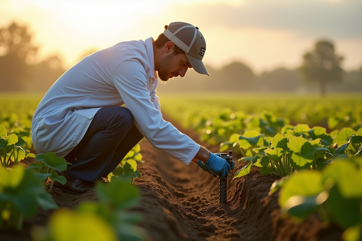 Prélèvement de sol pour analyse de fertilisation efficace