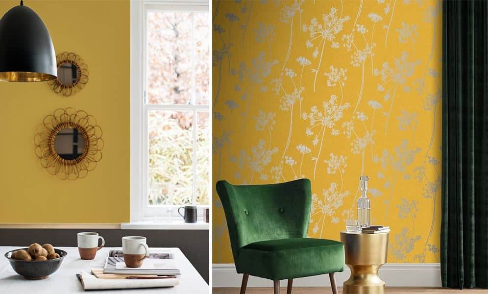 Nuance de jaune moutarde dans un intérieur moderne et élégant