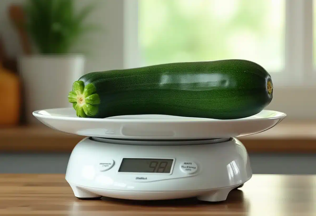 Courgette verte mettant en avant sa texture et sa densité surprenante